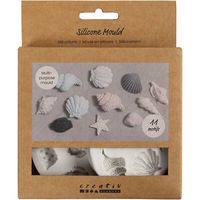 Produktbild: Creativ Company Silikonform, Seestern, Schneckenmuschel, Muschel, H 0,3-1 cm, L 1,3-3,3 cm, 2 Stk
