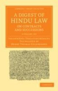 Produktbild: Tercapanchanana, J: A Digest of Hindu Law, on Contracts and