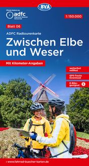 Produktbild: ADFC-Radtourenkarte 6 Zwischen Elbe und Weser 1:150.000, rei&szlig;- und wetterfest, E-Bike geeignet, GPS-Tracks Download, mit Bett+Bike-Symbolen, mit Kilometer-Angaben