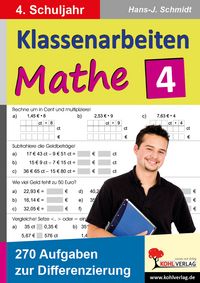 Produktbild: Klassenarbeiten MATHE / Klasse 4