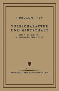 Produktbild: Volkscharakter und Wirtschaft