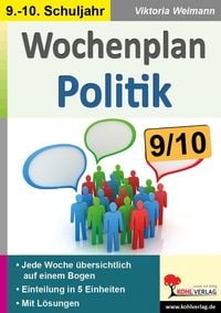 Produktbild: Wochenplan Politik / Klasse 9-10