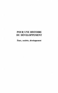 Produktbild: Pour une histoire de developpement