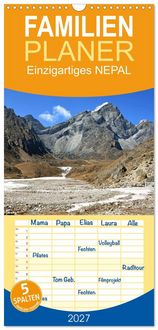 Produktbild: Familienplaner 2027 - Einzigartiges NEPAL mit 5 Spalten (Wandkalender, 21 x 45 cm) CALVENDO