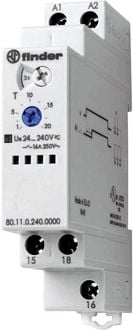 Produktbild: Finder 80.11.0.240.0000 80.11.0.240.0000 Zeitrelais Monofunktional 1 St. Zeitbereich: 0.1 s - 20 h 1 Wechsler