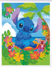 Produktbild: Craft Buddy CAS-DNY901L - Crystal Art Scroll, Disney Lilo & Stitch, Motiv: Stitch, Scrollbild 35x45cm, Kristallkunst-Bastelset