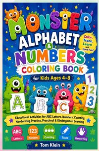 Produktbild: Monster Alphabet & Numbers Coloring Book for Kids Ages 4-8