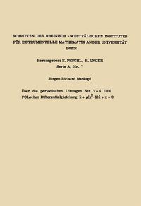 Produktbild: &Uuml;ber die periodischen L&ouml;sungen der van der Polschen Differentialgleichung x.. + &micro;(x2 -1) x. + x = 0