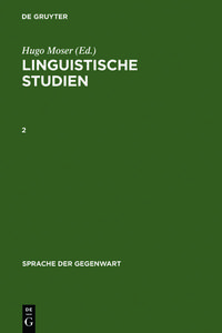 Bild vom Artikel Linguistische Studien / Linguistische Studien. 2 vom Autor Hugo Moser