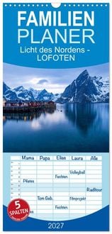 Produktbild: Familienplaner 2027 - Licht des Nordens - LOFOTEN mit 5 Spalten (Wandkalender, 21 x 45 cm) CALVENDO