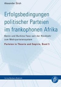 Produktbild: Erfolgsbedingungen politischer Parteien im frankophonen Afrika
