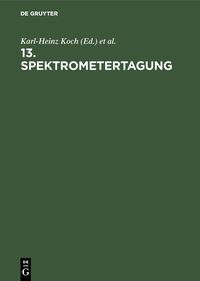 Produktbild: 13. Spektrometertagung