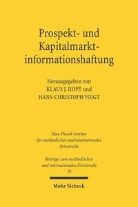 Produktbild: Prospekt- und Kapitalmarktinformationshaftung