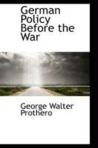 Produktbild: German Policy Before the War