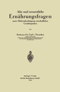 Produktbild: Alte und neuzeitliche Ern&auml;hrungsfragen