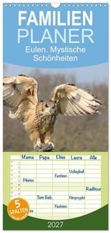 Produktbild: Familienplaner 2027 - Eulen. Mystische Sch&ouml;nheiten mit 5 Spalten (Wandkalender, 21 x 45 cm) CALVENDO
