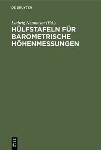 Produktbild: H&uuml;lfstafeln f&uuml;r Barometrische H&ouml;henmessungen
