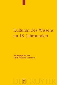 Produktbild: Kulturen des Wissens im 18. Jahrhundert
