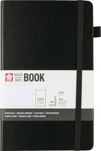 Produktbild: Notizbuch lin. schwarz 13x21cm