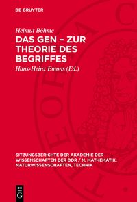 Produktbild: Das Gen &ndash; Zur Theorie des Begriffes