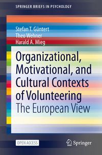 Produktbild: Organizational, Motivational, and Cultural Contexts of Volunteering