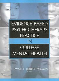 Produktbild: Cooper, S: Evidence-Based Psychotherapy Practice in College