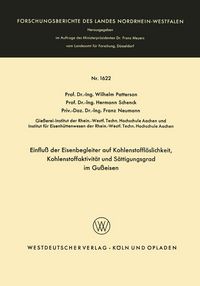 Produktbild: Einflu&szlig; der Eisenbegleiter auf Kohlenstoffl&ouml;slichkeit, Kohlenstoffaktivit&auml;t und S&auml;ttigungsgrad im Gu&szlig;eisen