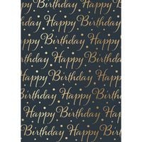 Produktbild: Idena Geschenkpapier Happy Birthday grau gold metallisiert 70cmx150cm