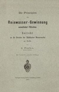 Produktbild: Die Principien der Reinwasser-Gewinnung vermittelst Filtration