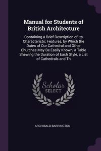 Produktbild: Manual for Students of British Architecture