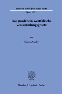 Produktbild: Das nordrhein-westf&auml;lische Versammlungsgesetz.