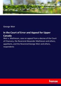 Produktbild: In the Court of Error and Appeal for Upper Canada