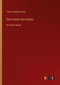Produktbild: De la nature des choses