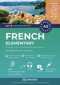 Produktbild: Learn French A2 elementary: complete course with app