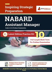Produktbild: NABARD Assistant Manager Prelims Exam 2021 (Grade A & B) | 10 Full-length Mock Tests (Solved) | Preparation Kit by EduGorilla