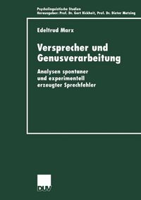 Produktbild: Versprecher und Genusverarbeitung