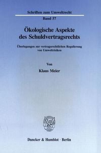 Produktbild: &Ouml;kologische Aspekte des Schuldvertragsrechts.