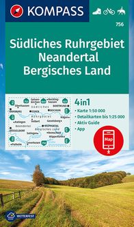 KOMPASS Wanderkarte 756 Südliches Ruhrgebiet, Neandertal, Bergisches Land 1:50.000 Kompass-Karten GmbH