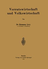 Produktbild: Vorratswirtschaft und Volkswirtschaft