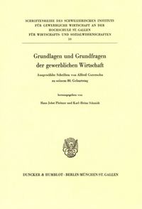 Produktbild: Grundlagen und Grundfragen der gewerblichen Wirtschaft.