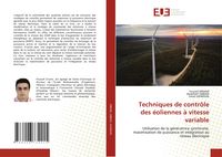 Produktbild: Techniques de contr&ocirc;le des &eacute;oliennes &agrave; vitesse variable