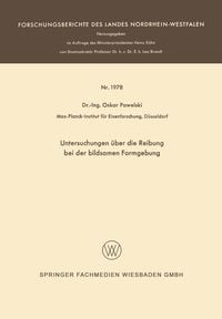 Produktbild: Untersuchungen &uuml;ber die Reibung bei der bildsamen Formgebung