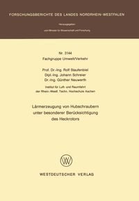 Produktbild: L&auml;rmerzeugung von Hubschraubern unter besonderer Ber&uuml;cksichtigung des Heckrotors
