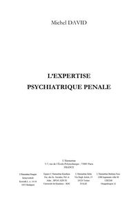 Produktbild: Expertise psychiatrique penale