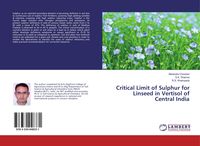 Produktbild: Critical Limit of Sulphur for Linseed in Vertisol of Central India