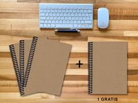 Produktbild: A 4 Notizbuch - Set, 3+1 gratis, Luxury 80 Seiten MUSKAT Designerecycling, kariert 10x10mm