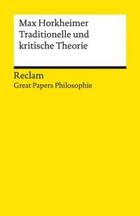 Produktbild: Traditionelle und kritische Theorie