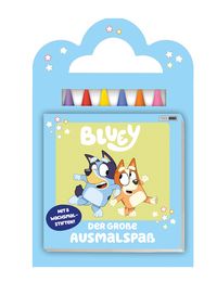 Produktbild: Bluey: Der gro&szlig;e Ausmalspa&szlig; - Mit 6 Wachsmalstiften!