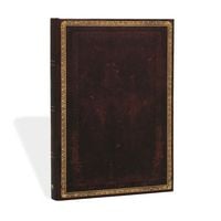 Produktbild: Hardcover Notizbuch Schwarzes Marokkoleder, Midi, Liniert