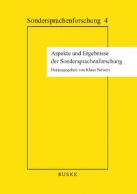 Produktbild: Aspekte und Ergebnisse der Sondersprachenforschung